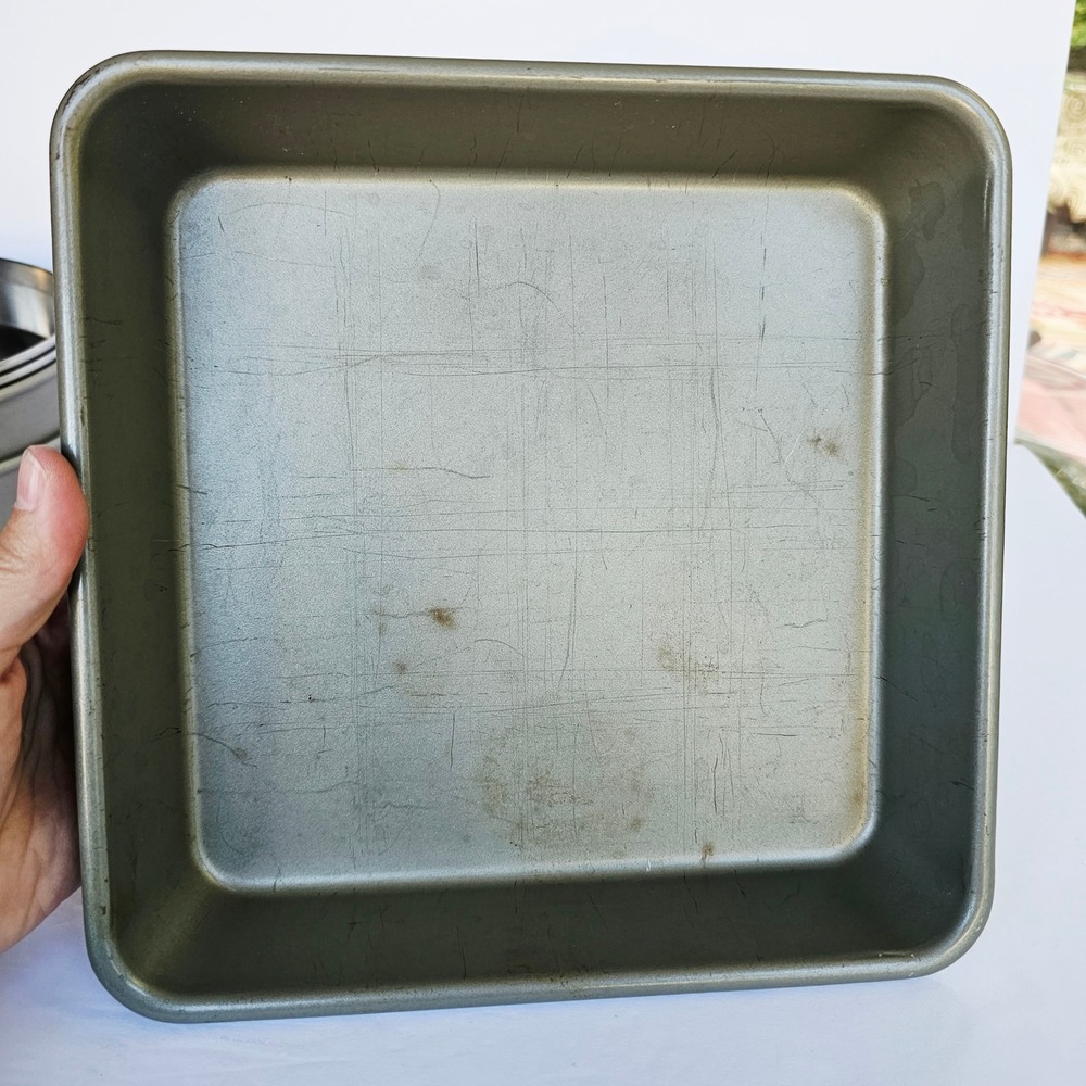 Vintage Revere Ware 1801 Stainless Steel 8x8x2 Square Cake Pan 2518 USA Bakeware - Picture 6 of 6